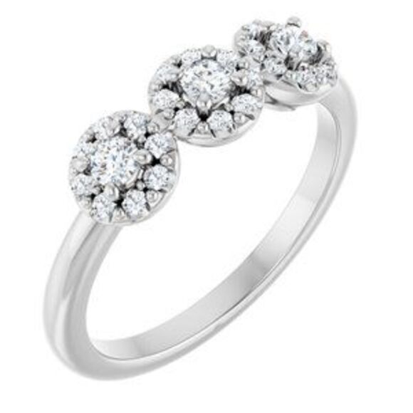 14K White Gold 0.38 CTW Natural Diamond Anniversary Band